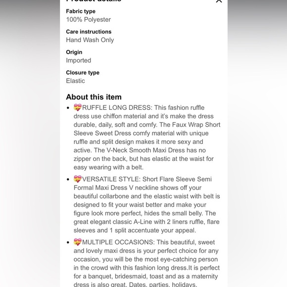 Simplee Ruffle Trim Belted Wrap Hem Dress new - Picture 5 of 5